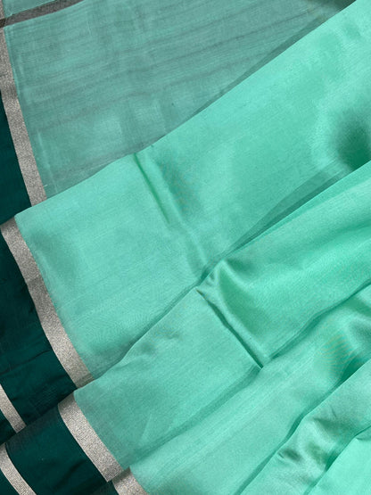 MINT GREEN SILK PURE HANDLOOM CHANDERI SAREE