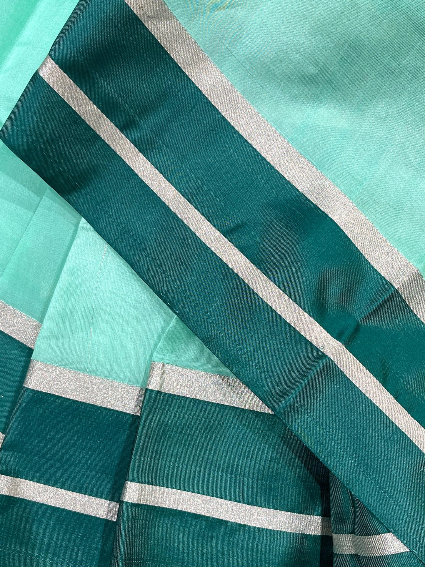 MINT GREEN SILK PURE HANDLOOM CHANDERI SAREE