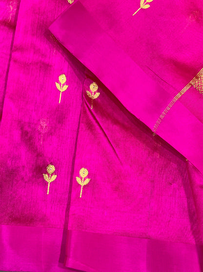 PINK SILK PURE HANDLOOM CHANDERI SAREE