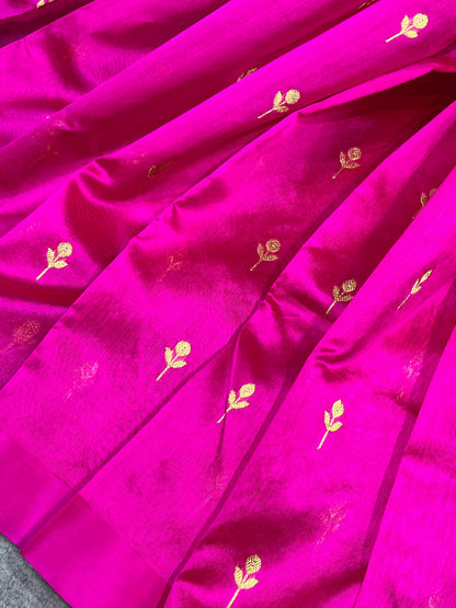 PINK SILK PURE HANDLOOM CHANDERI SAREE