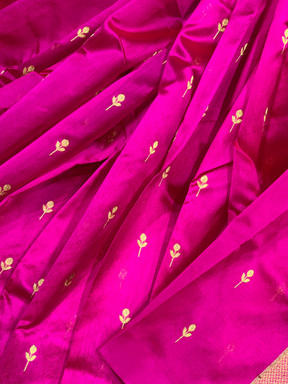 PINK SILK PURE HANDLOOM CHANDERI SAREE