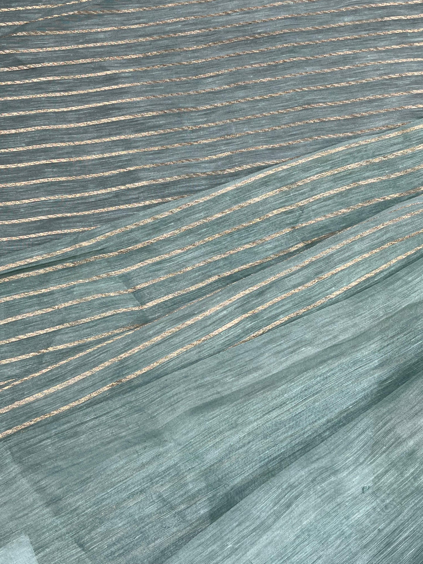 BLUE LINEN PURE HANDLOOM BANARASI SAREE