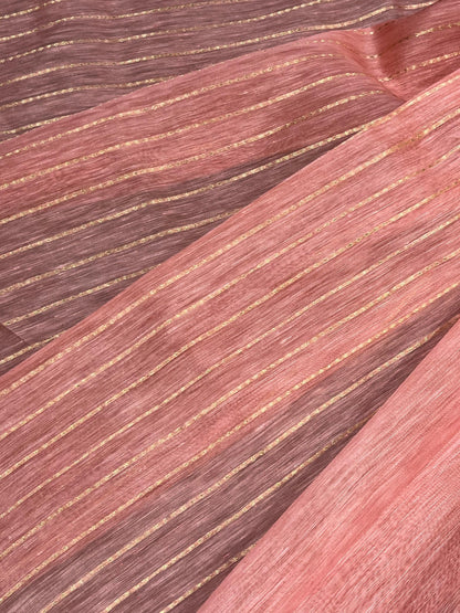 PINK LINEN PURE HANDLOOM BANARASI SAREE