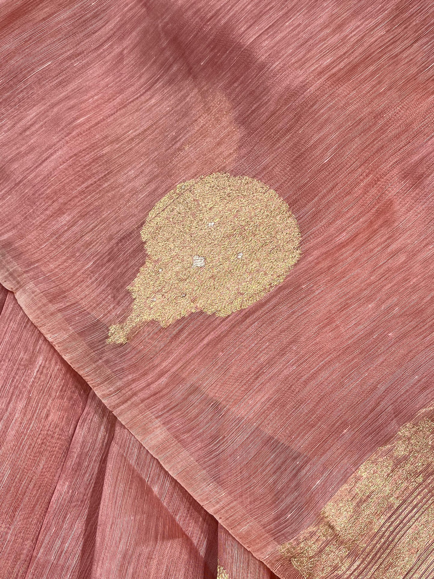 PINK LINEN PURE HANDLOOM BANARASI SAREE