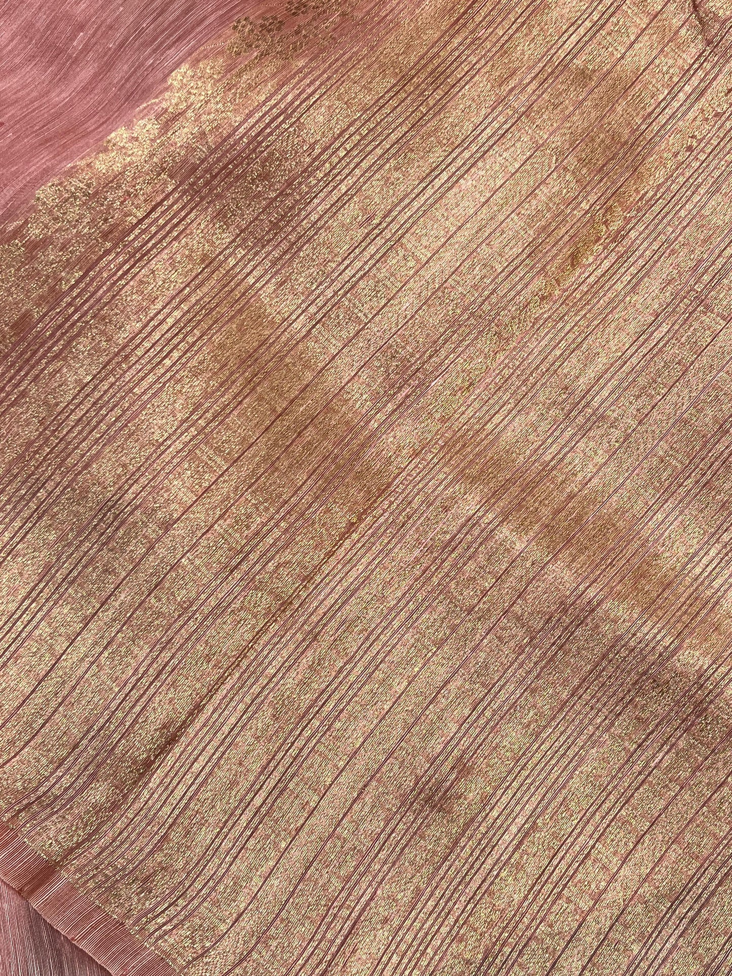 PINK LINEN PURE HANDLOOM BANARASI SAREE