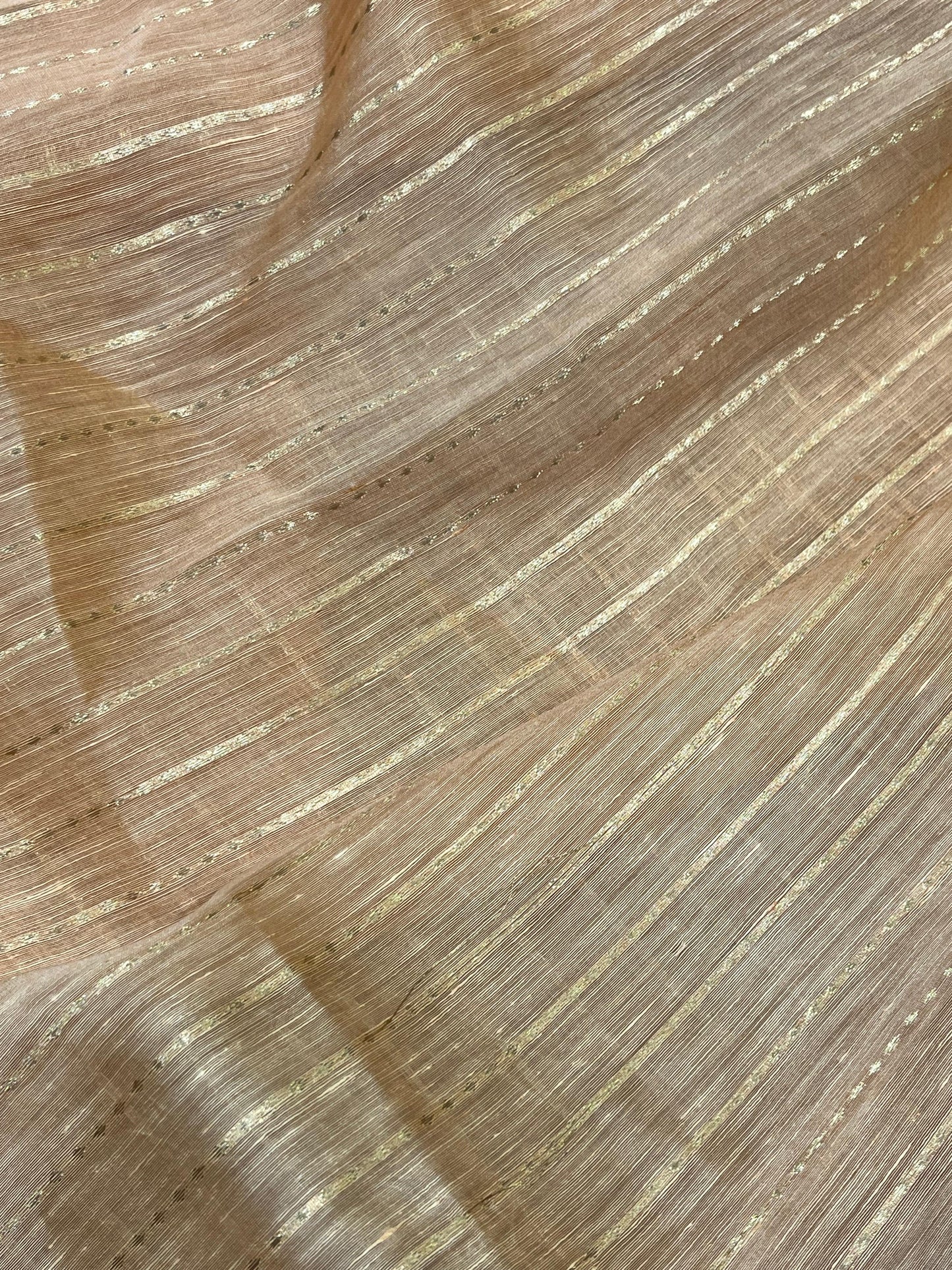 PEACH LINEN PURE HANDLOOM BANARASI SAREE