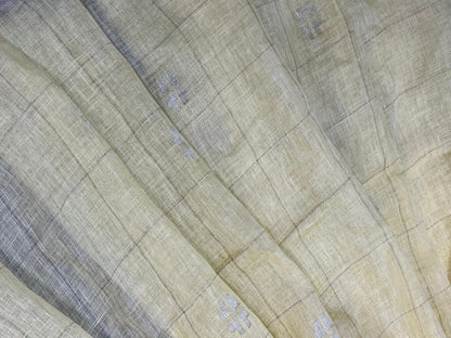PASTEL YELLOW PURE HANDLOOM LINEN SAREE