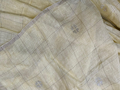 PASTEL YELLOW PURE HANDLOOM LINEN SAREE