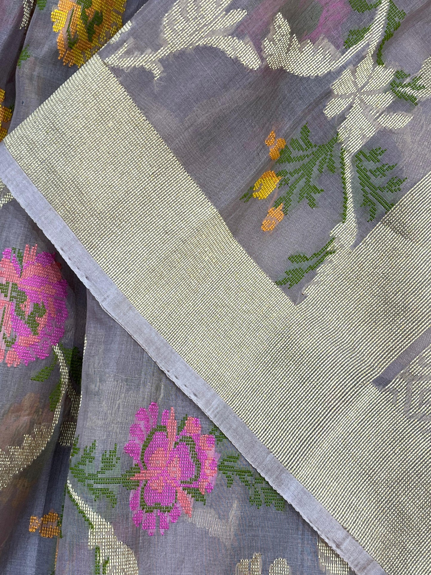 MAUVE KORA PURE HANDLOOM BANARASI SAREE