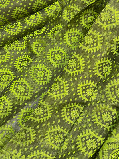 GREEN PURE HANDLOOM BENGAL JAMDANI SAREE