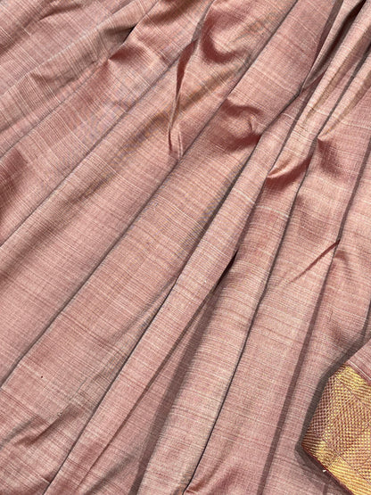 BLUSH PINK PURE HANDLOOM MANGALGIRI SAREE