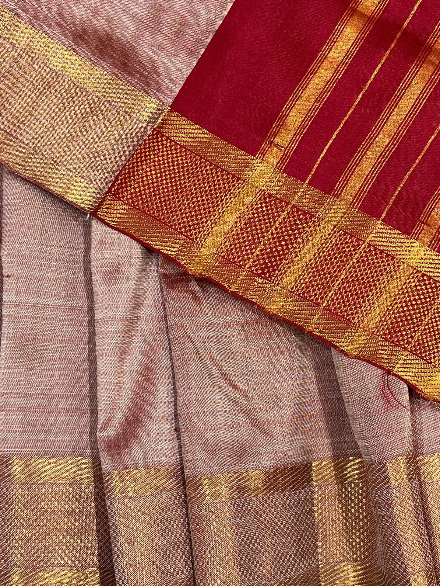 BLUSH PINK PURE HANDLOOM MANGALGIRI SAREE
