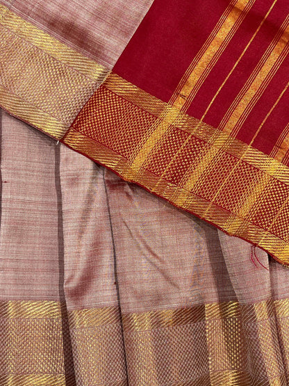 BLUSH PINK PURE HANDLOOM MANGALGIRI SAREE