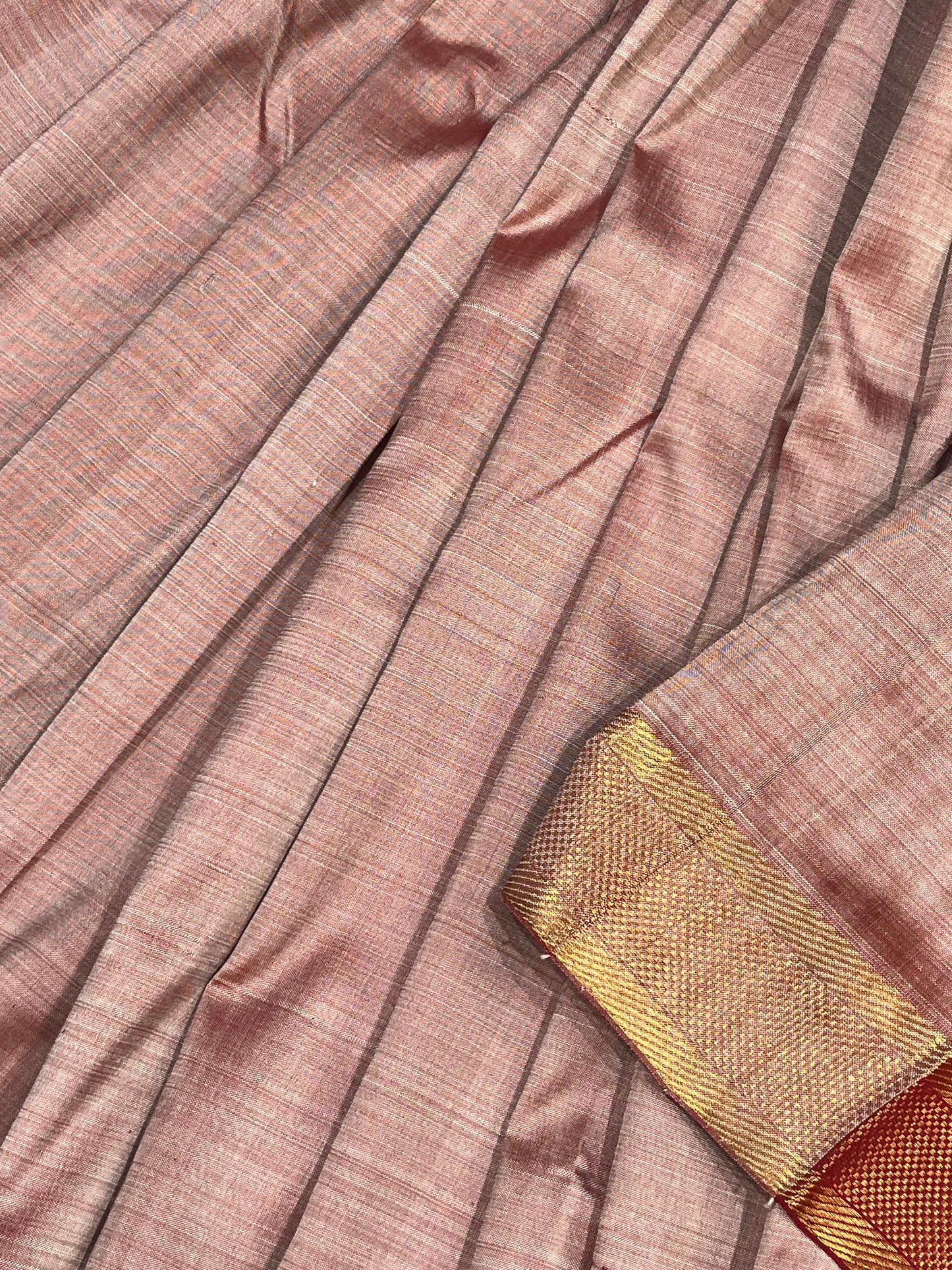 BLUSH PINK PURE HANDLOOM MANGALGIRI SAREE