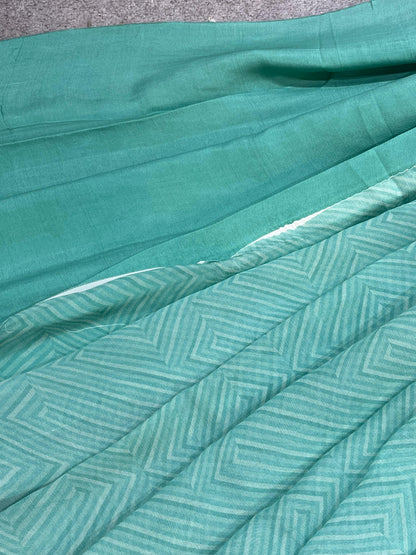 BLUE PURE HANDLOOM CHIFFON SAREE