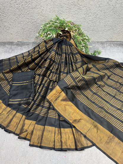 BLACK PURE HANDLOOM UPADDA SAREE