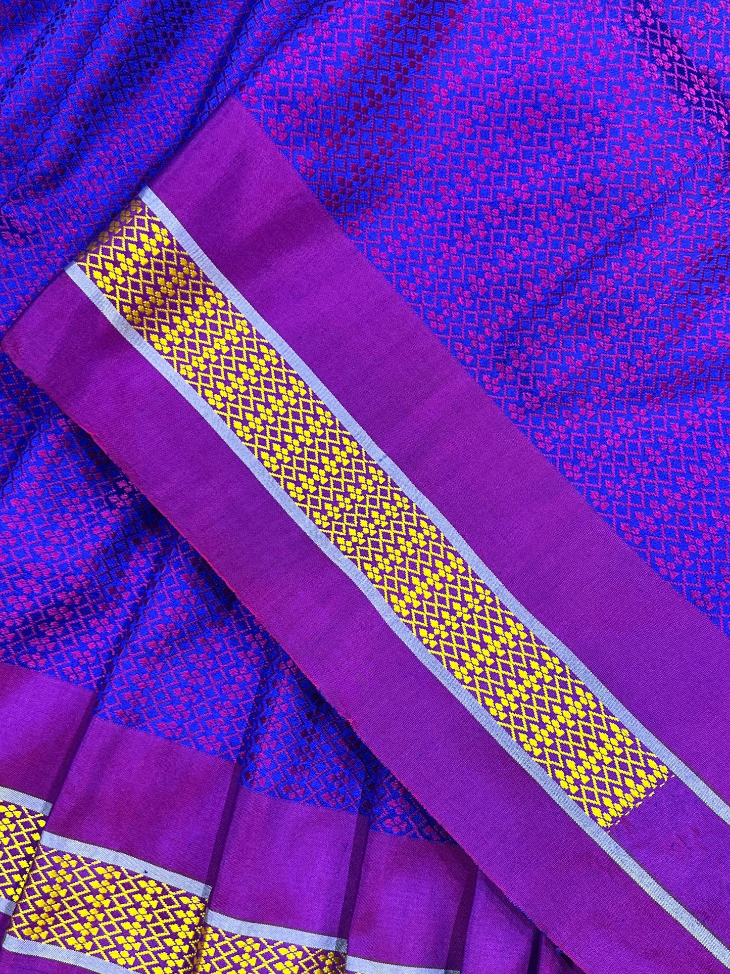 PURPLE PURE HANDLOOM KHUN SAREE