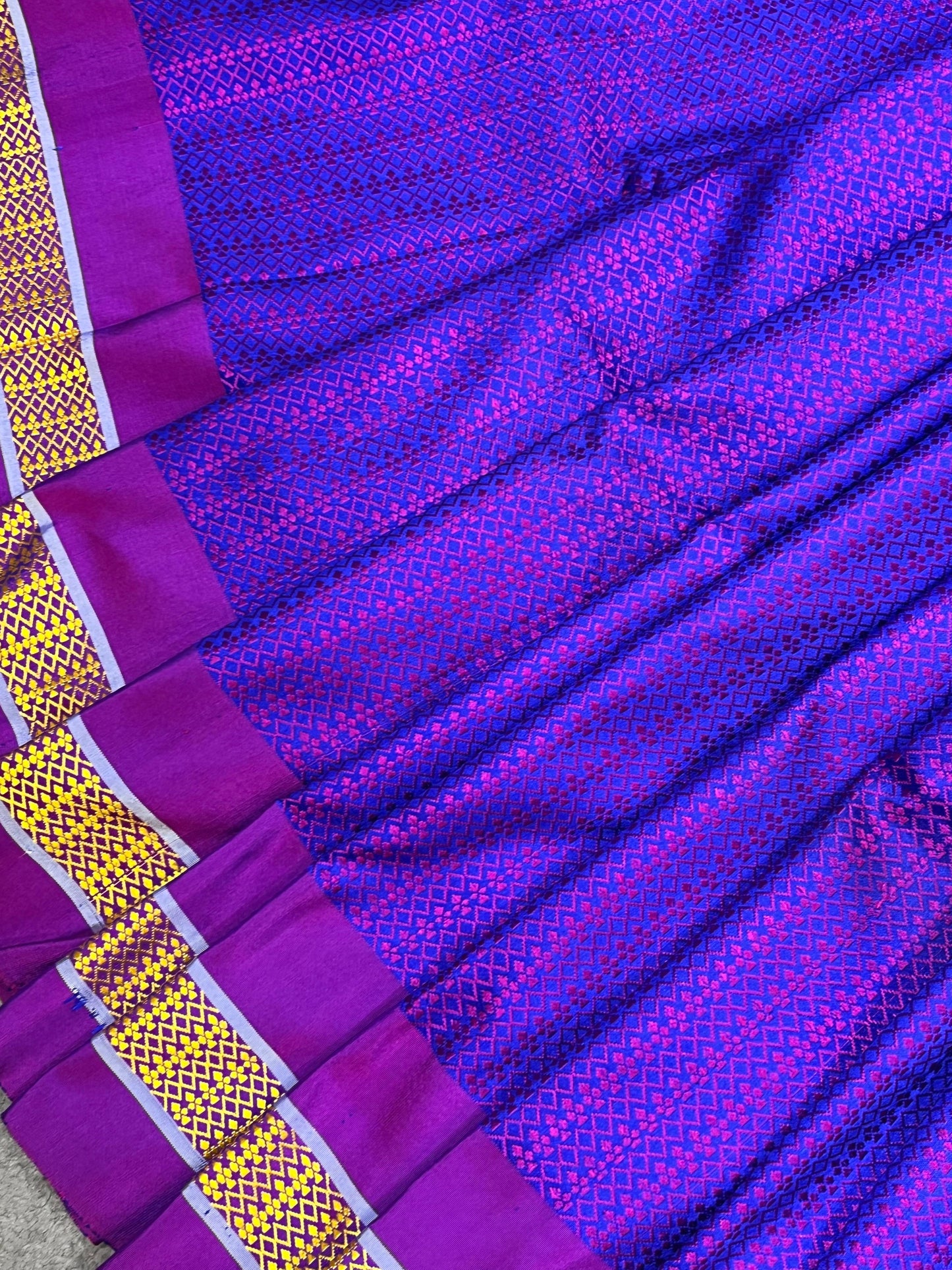 PURPLE PURE HANDLOOM KHUN SAREE