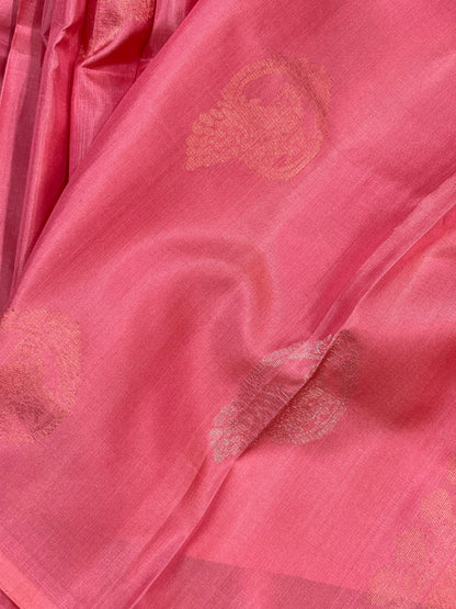 PINK PURE HANDLOOM SOFT SILK SAREE