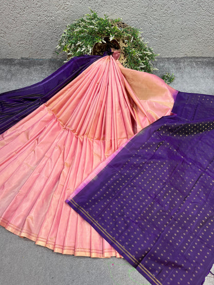 PINK PURE HANDLOOM SOFT SILK SAREE