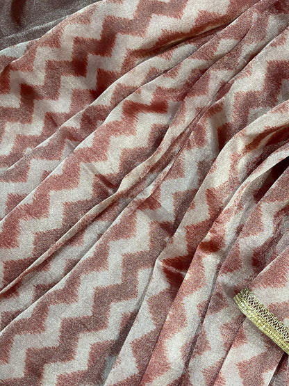 RED TISSUE PURE HANDLOOM EMBROIDERY SAREE
