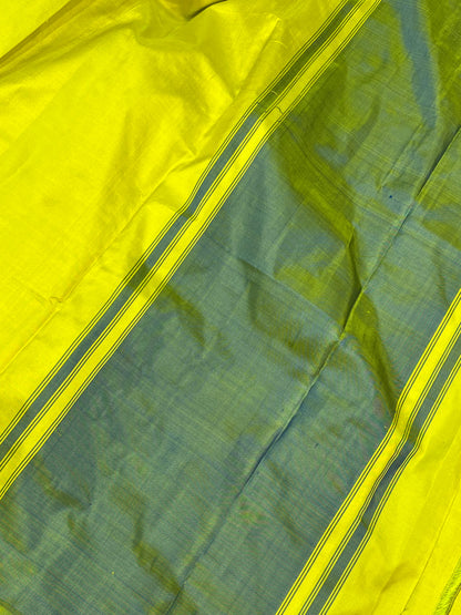 PARROT GREEN PURE HANDLOOM MANGALGIRI SAREE