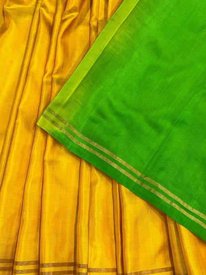 YELLOW PURE HANDLOOM SOFT SILK SAREE