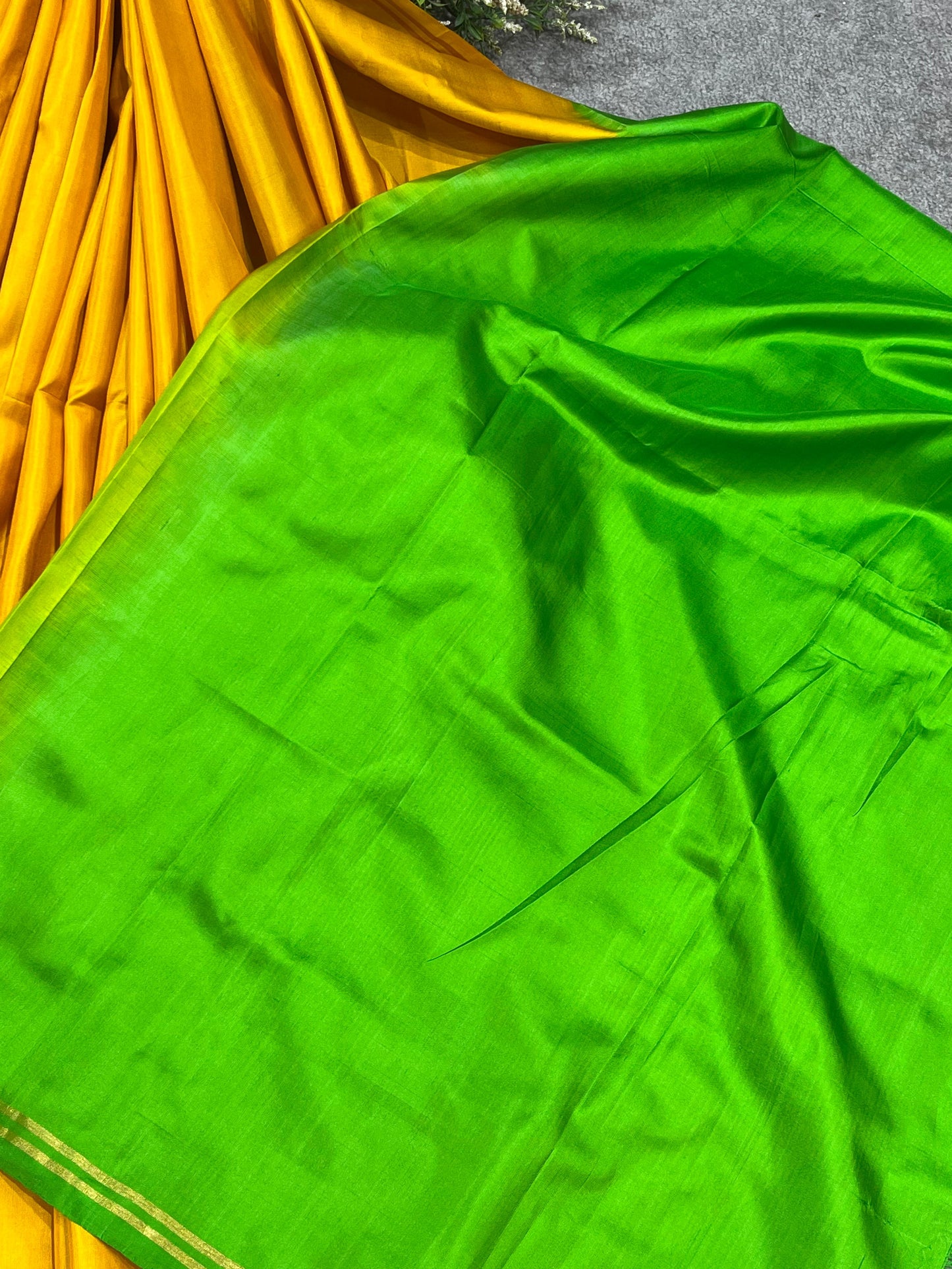 YELLOW PURE HANDLOOM SOFT SILK SAREE