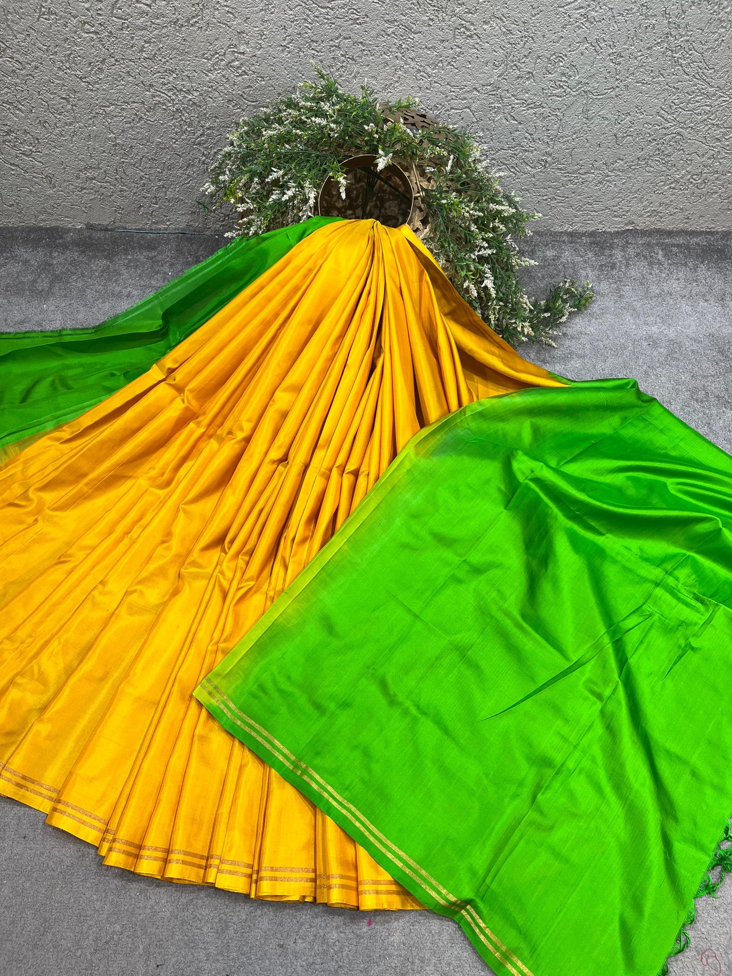 YELLOW PURE HANDLOOM SOFT SILK SAREE
