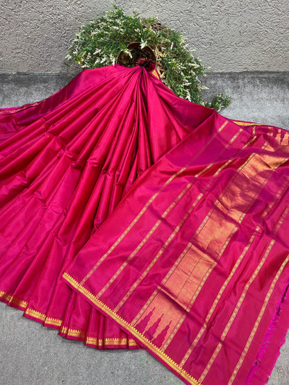 PINK PURE HANDLOOM SOFT SILK SAREE