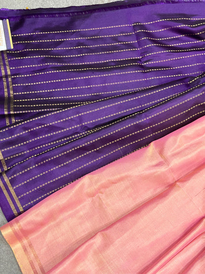 PINK PURE HANDLOOM SOFT SILK SAREE