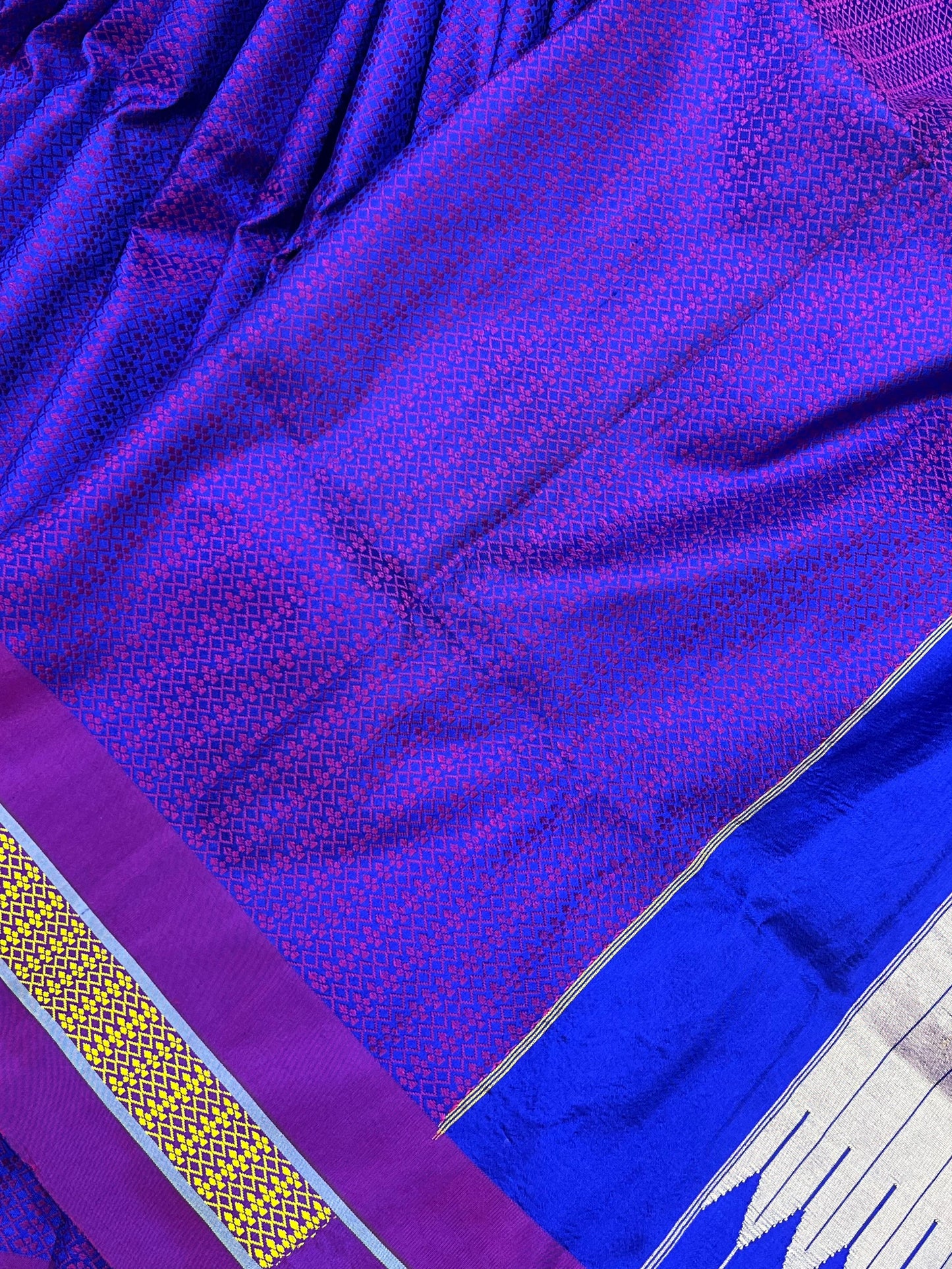 PURPLE PURE HANDLOOM KHUN SAREE