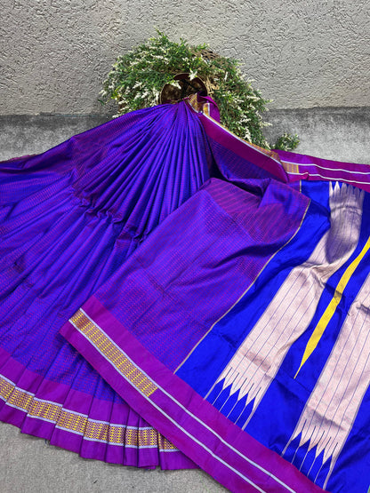 PURPLE PURE HANDLOOM KHUN SAREE
