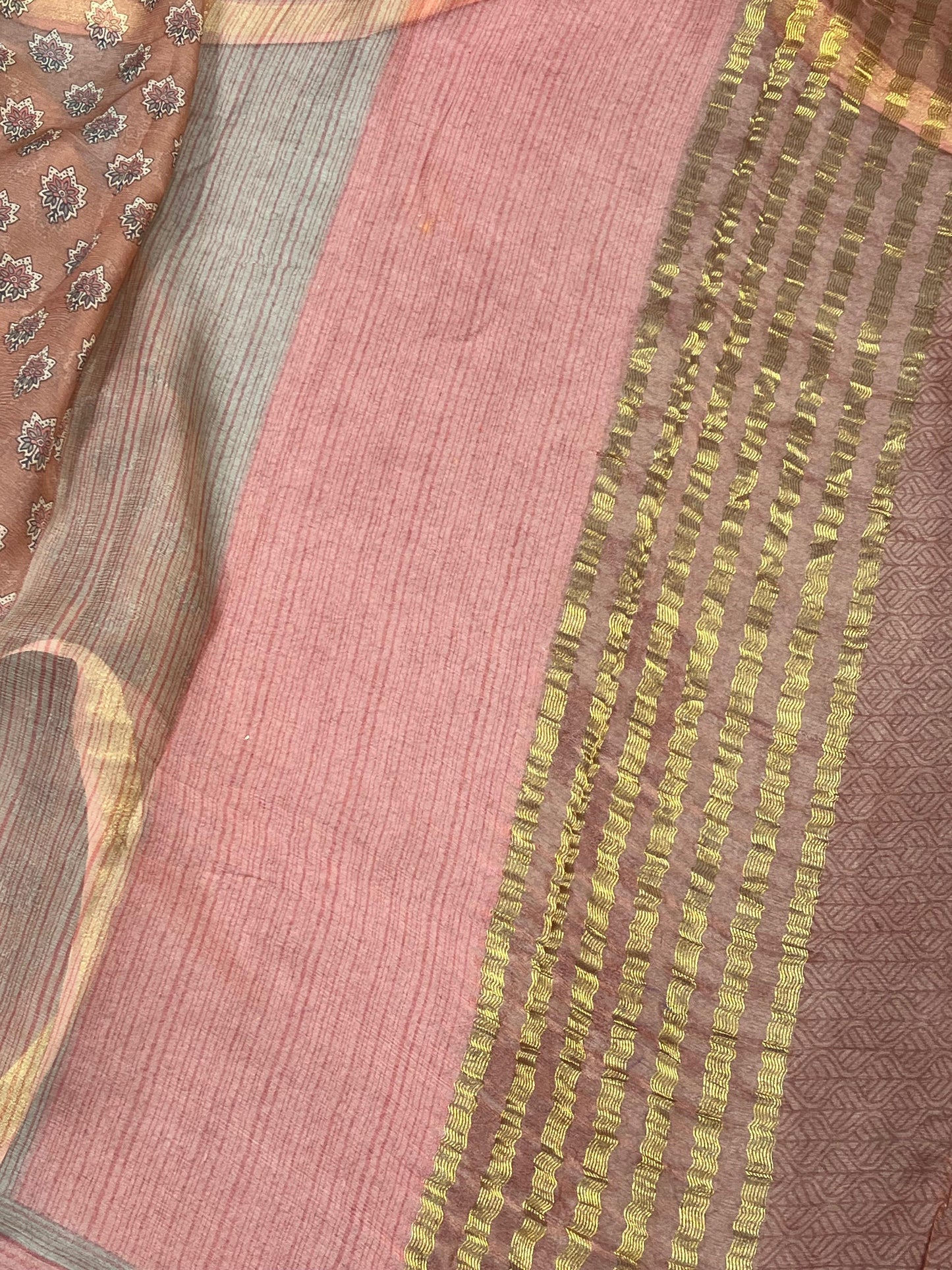 DUSTY ROSE PURE HANDLOOM CHIFFON SAREE