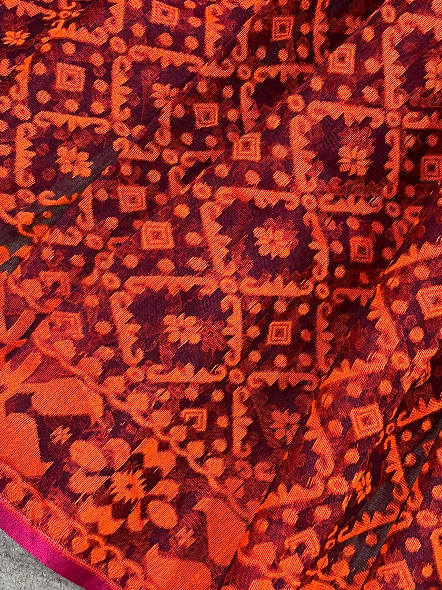 DARK MAROON PURE HANDLOOM BENGAL JAMDANI SAREE