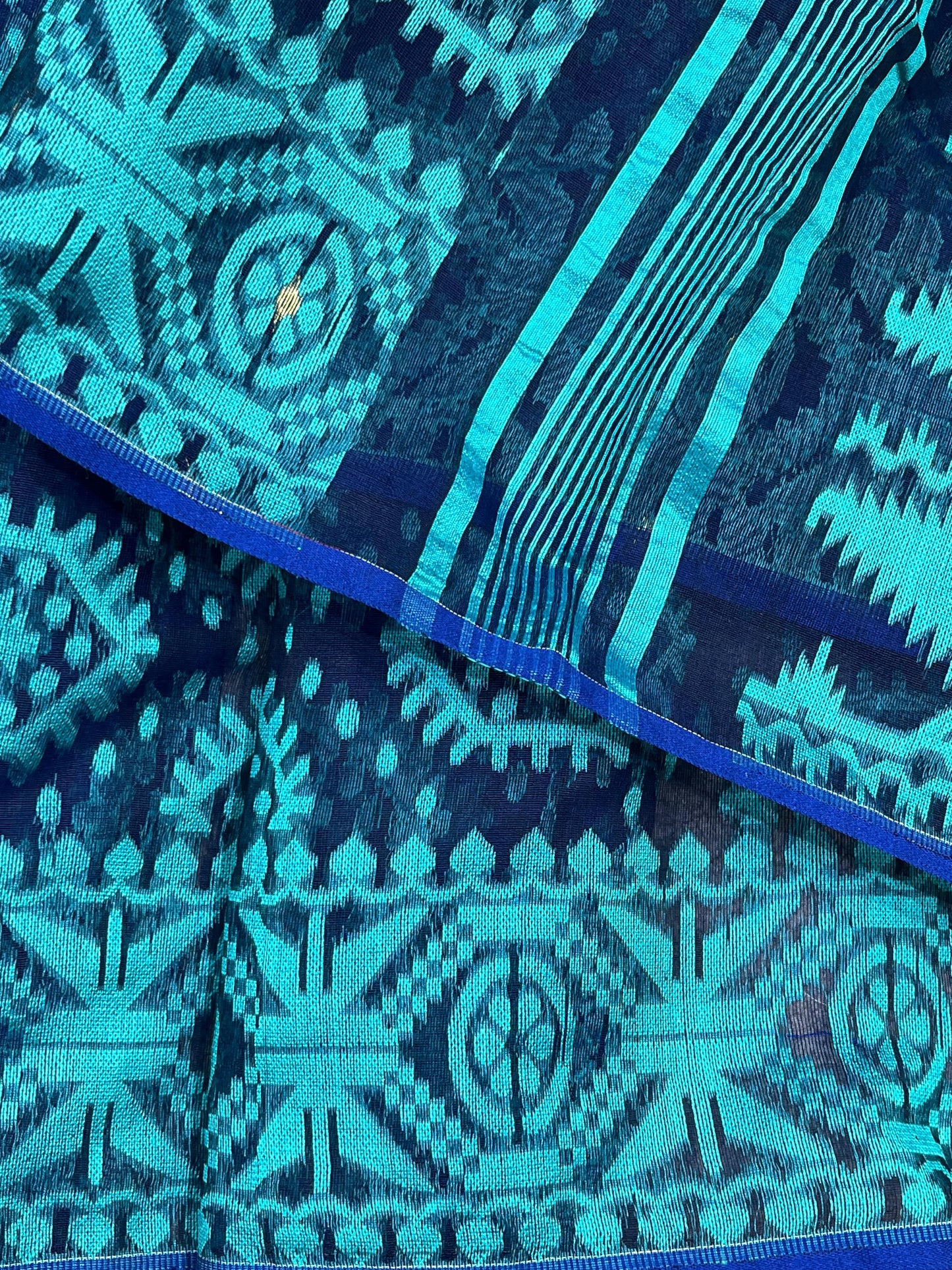 BLUE PURE HANDLOOM BENGAL JAMDANI SAREE