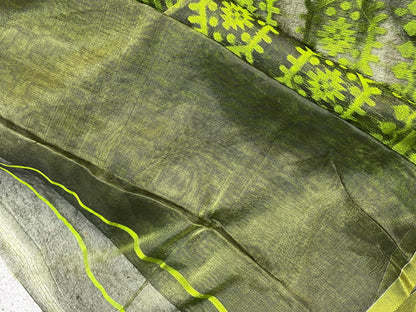 GREEN PURE HANDLOOM BENGAL JAMDANI SAREE