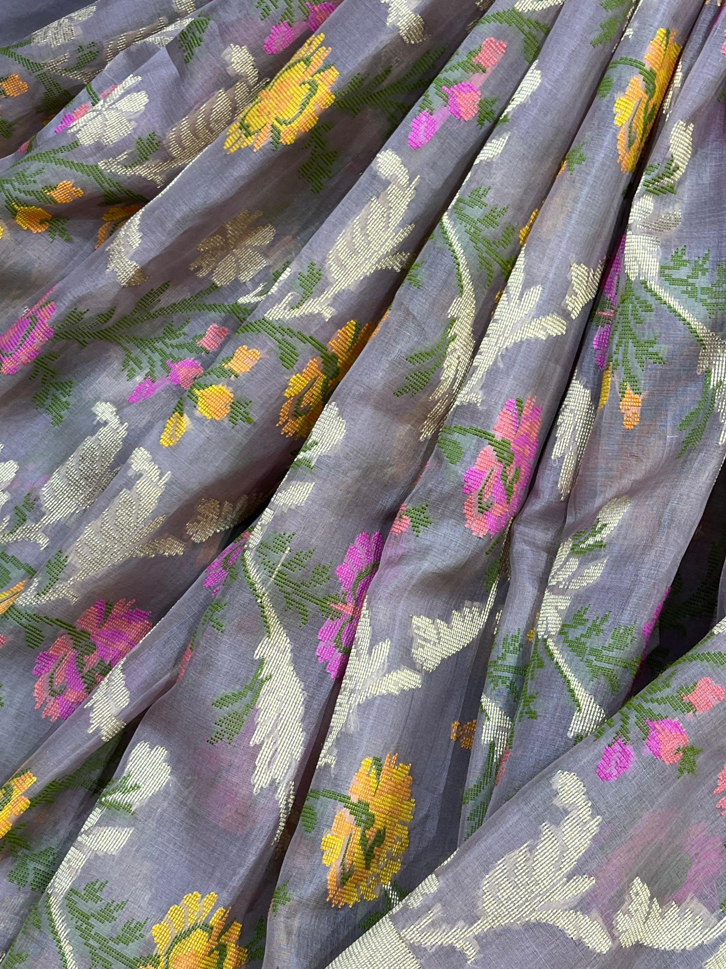 MAUVE KORA PURE HANDLOOM BANARASI SAREE