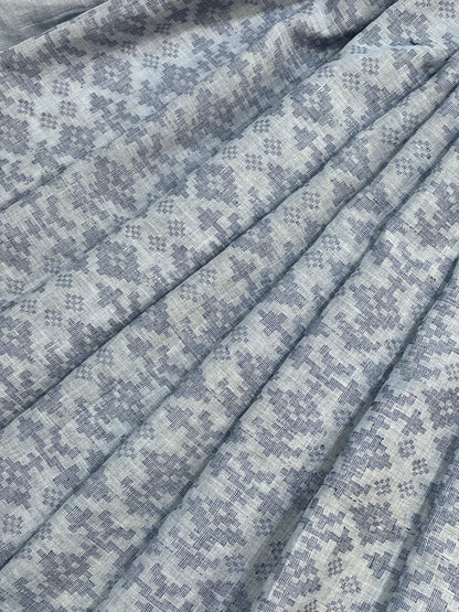 GREY PURE HANDLOOM MUSLIN JAMDANI SAREE