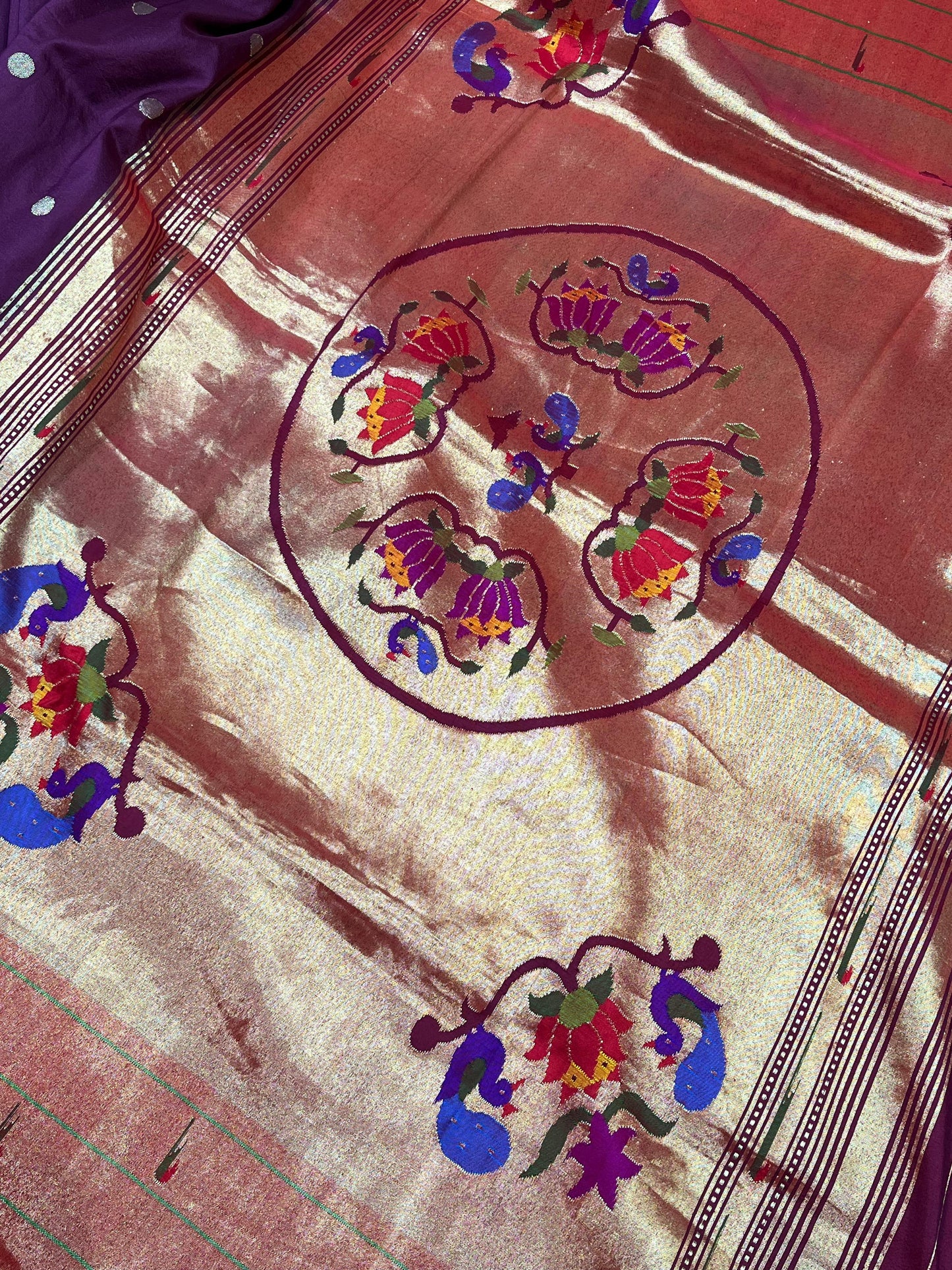 WINE SILK PURE HANDLOOM PAITHANI SAREE