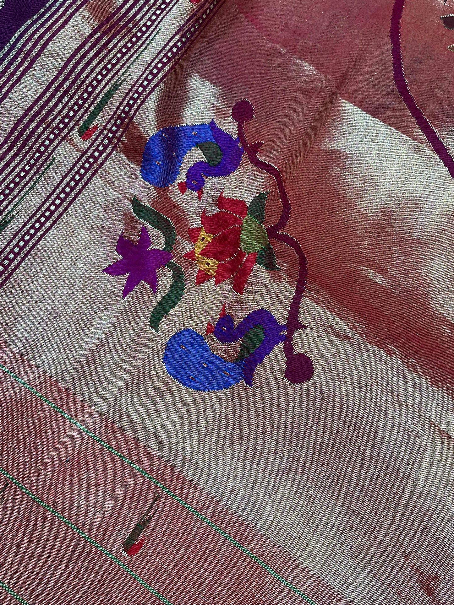WINE SILK PURE HANDLOOM PAITHANI SAREE