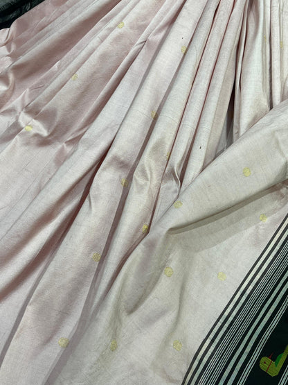PASTEL PINK SILK PURE HANDLOOM PAITHANI SAREE
