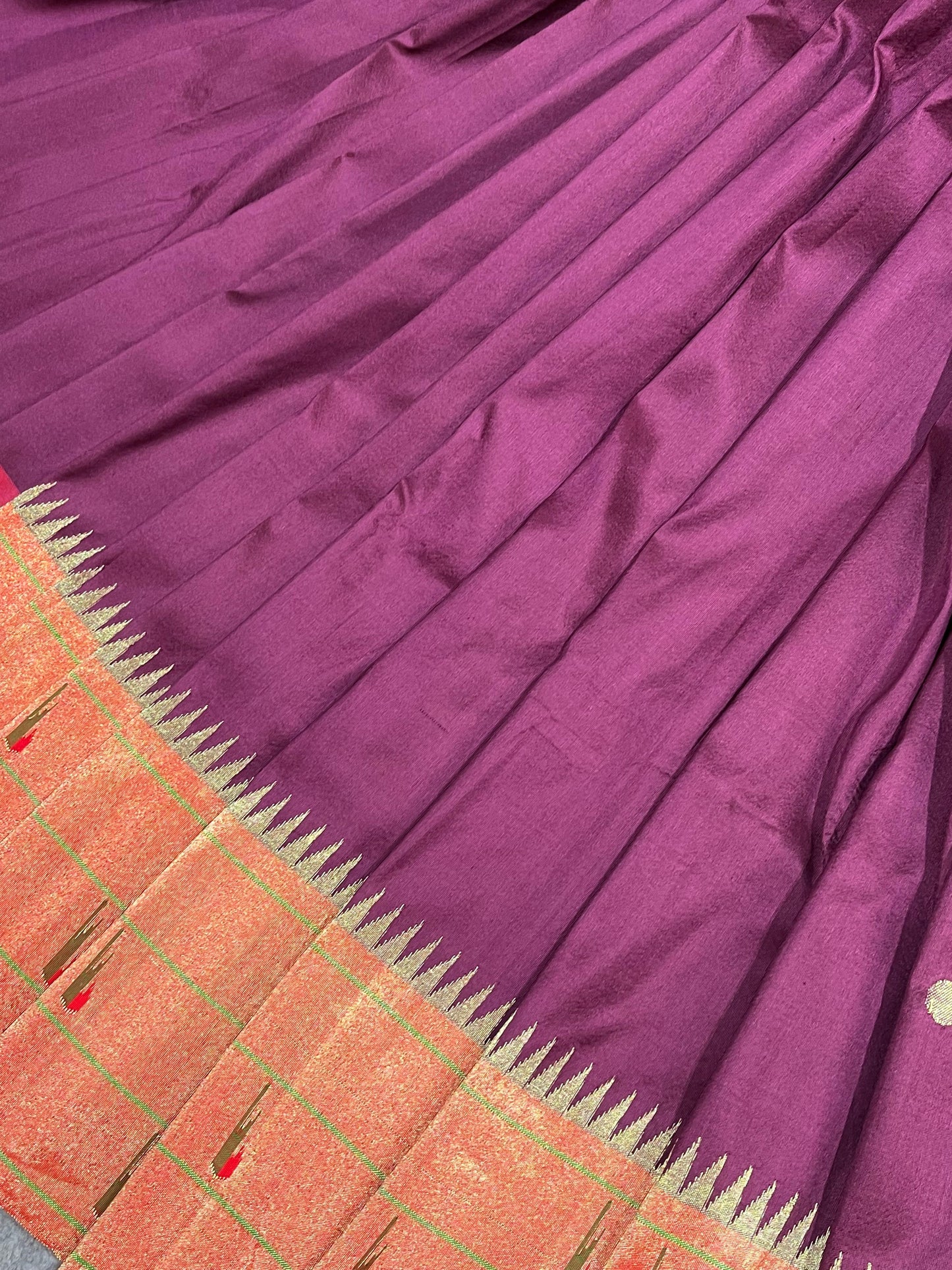 WINE SILK PURE HANDLOOM PAITHANI SAREE