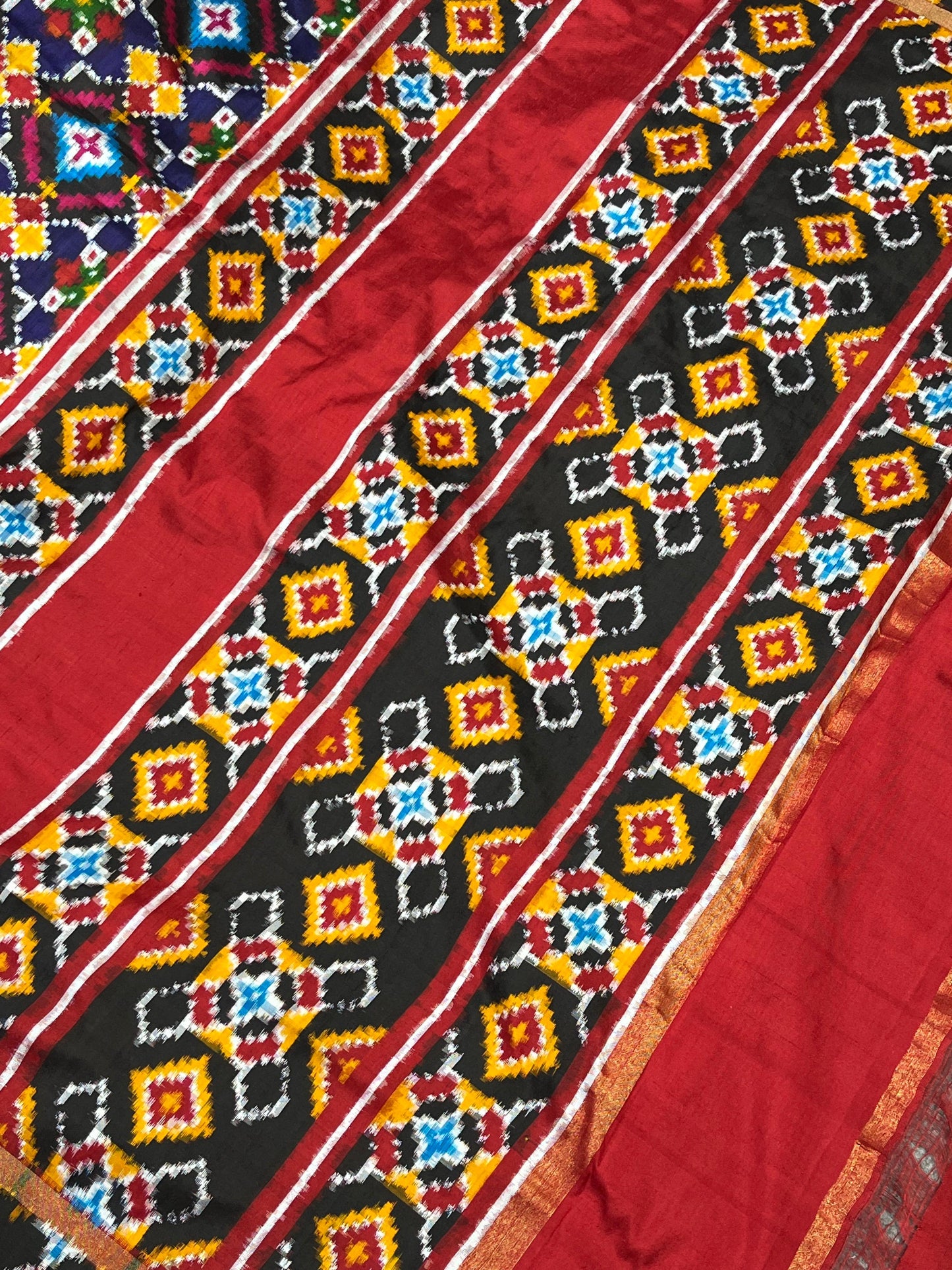 NAVY BLUE SILK PURE HANDLOOM IKKAT SAREE