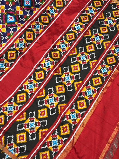 NAVY BLUE SILK PURE HANDLOOM IKKAT SAREE