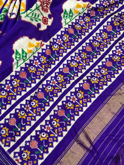 PURPLE SILK PURE HANDLOOM IKKAT SAREE