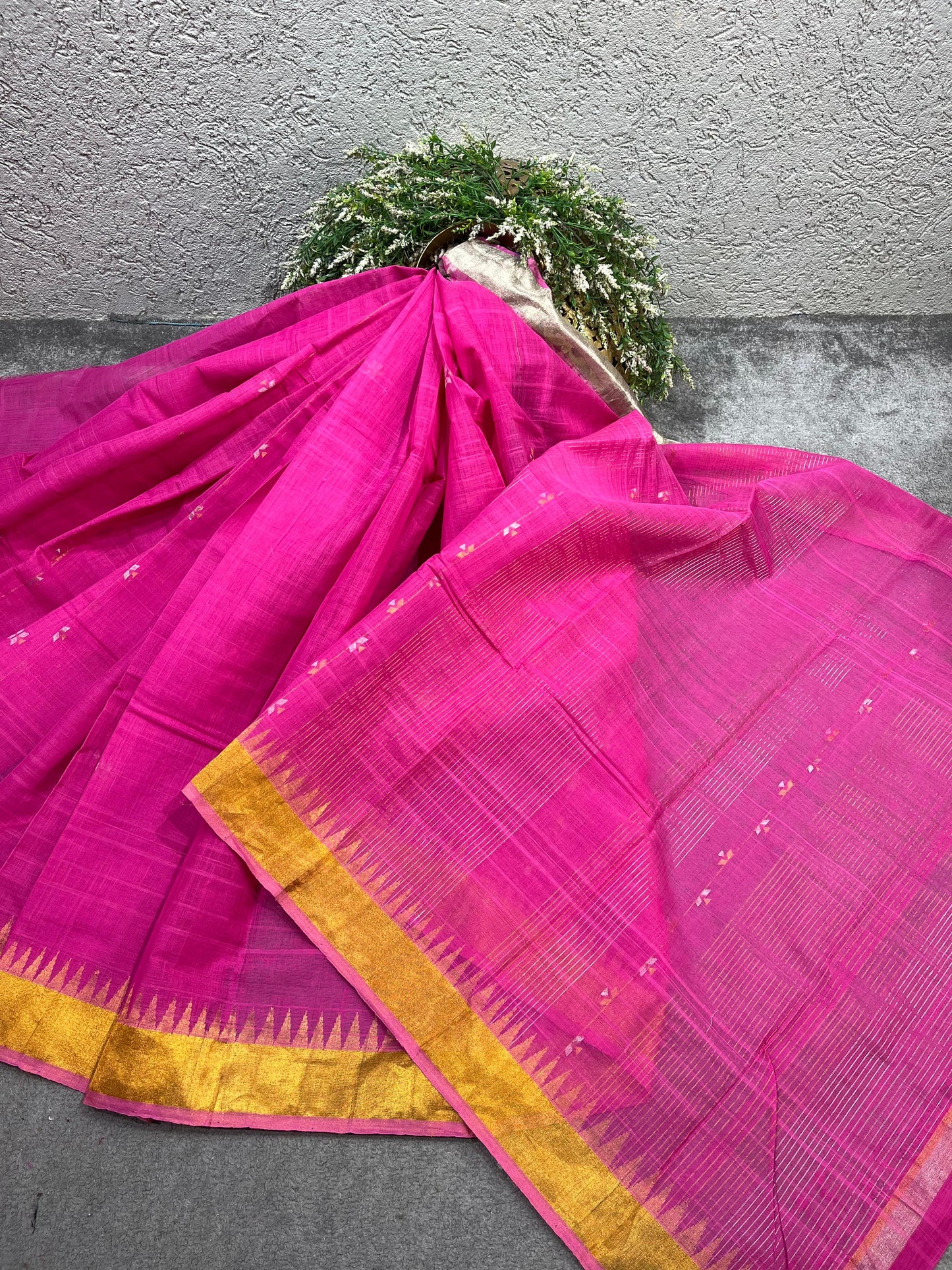 RANI PINK PURE HANDLOOM PONDRU KHADI SAREE