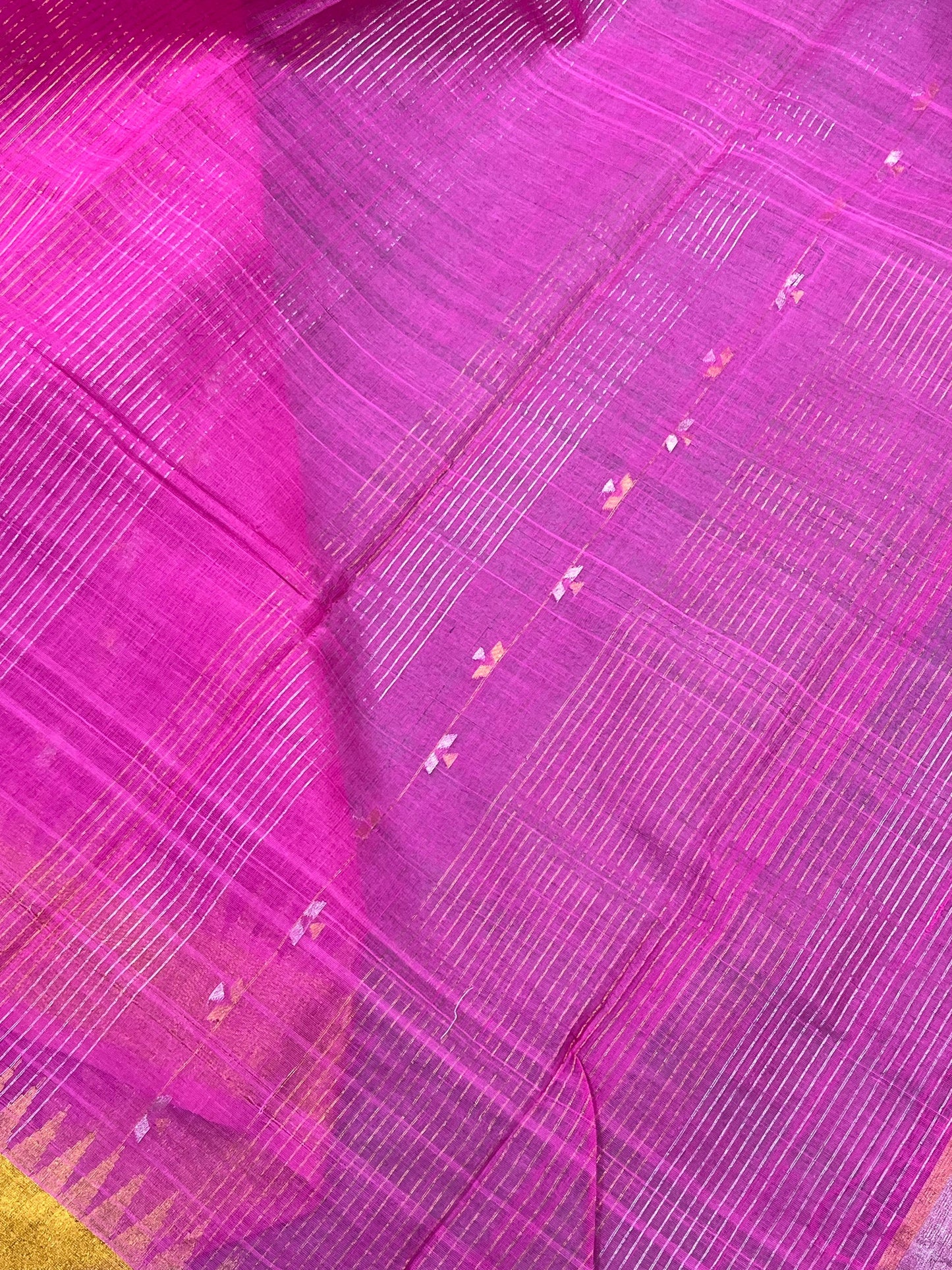 RANI PINK PURE HANDLOOM PONDRU KHADI SAREE