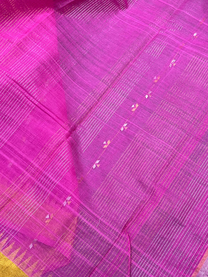 RANI PINK PURE HANDLOOM PONDRU KHADI SAREE