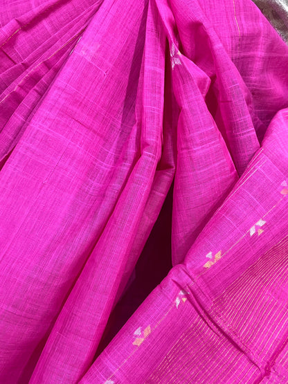 RANI PINK PURE HANDLOOM PONDRU KHADI SAREE